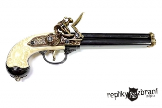 Pistole trojhlavňová, Italie 1680 (ZL)