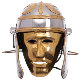 Římská helma s mosaznou obličejovou maskou