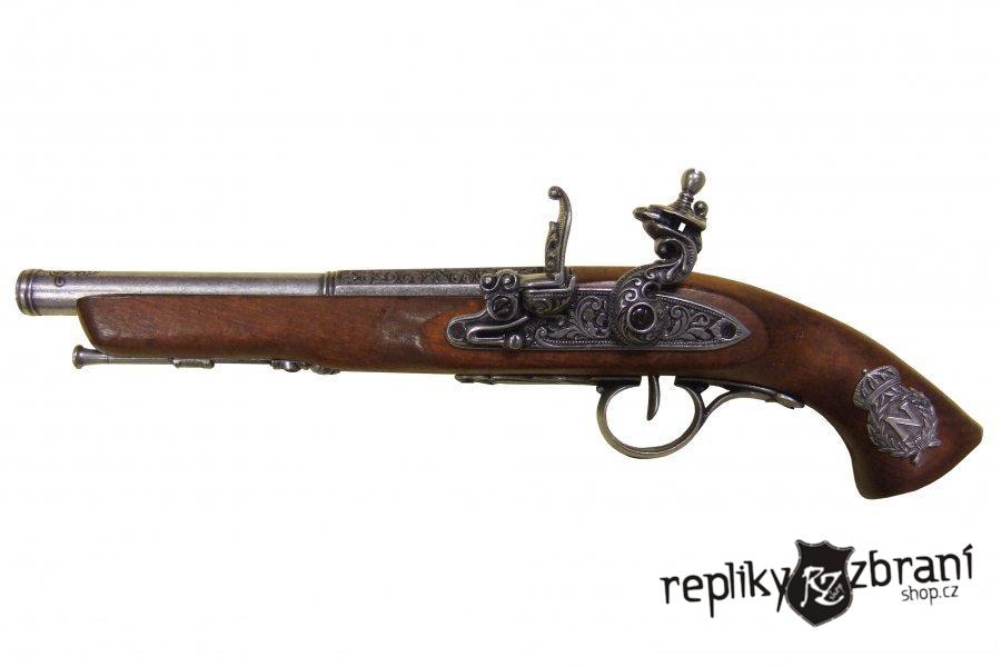 Francouzská křesadlová pistole 18.století pro leváky