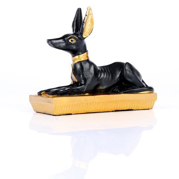 Ležící Anubis, černozlatý