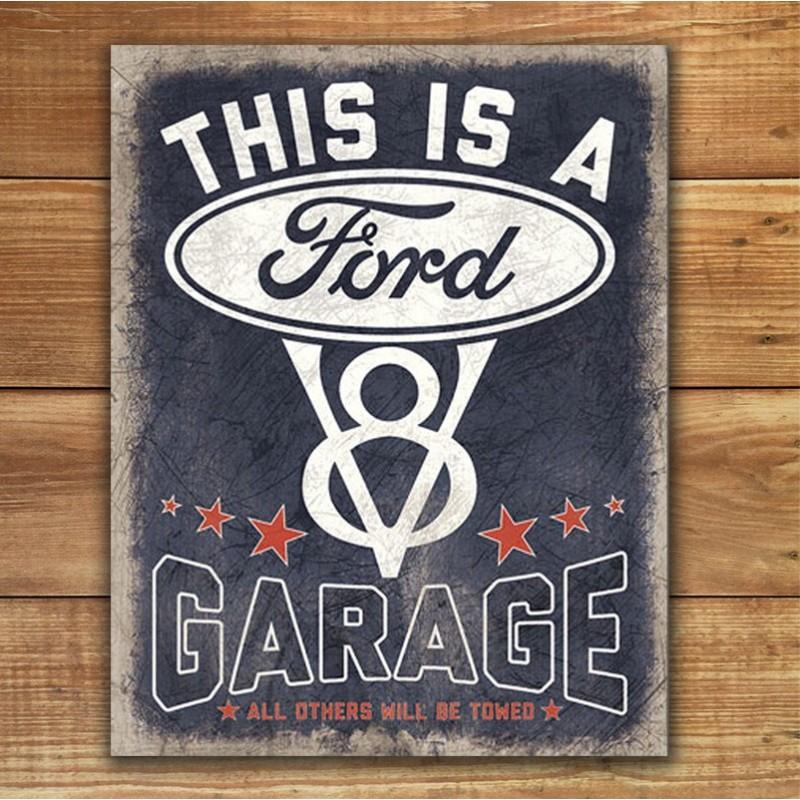 Plechová cedule V8 Ford Garage