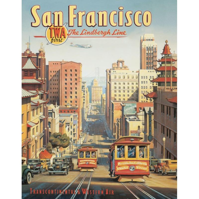 Plechová cedule San Francisco 32 cm x 40 cm