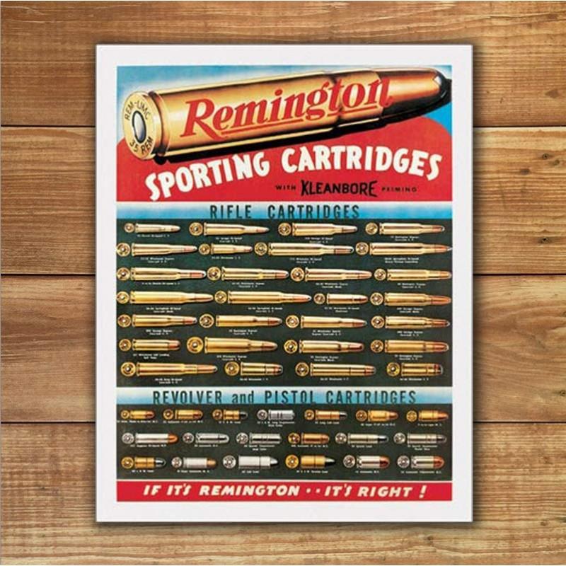 Plechová cedule Remington Cartridges