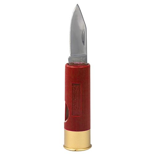 Nůž zavírací 4 cm SHOTGUN ve tvaru brokového náboje ČERVENÝ