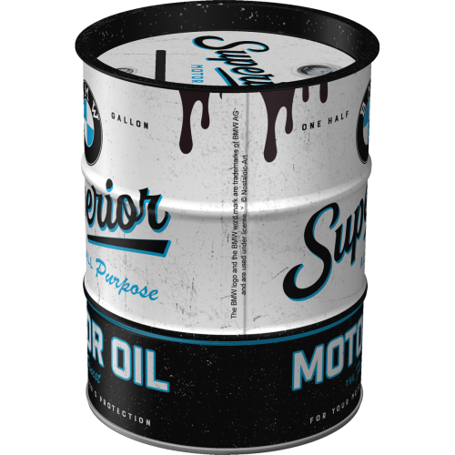 Plechová kasička barel: BMW Superior Motor Oil