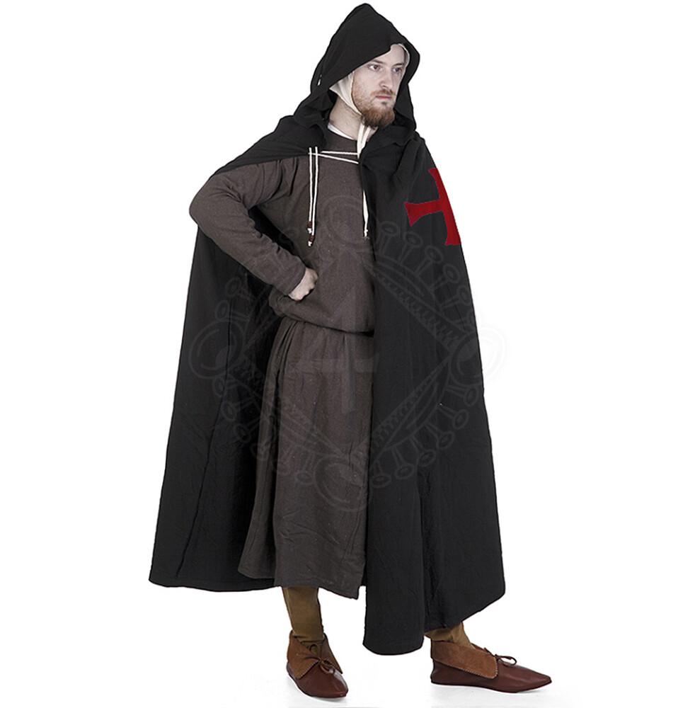 Templářský plášť s kápí ( černý )