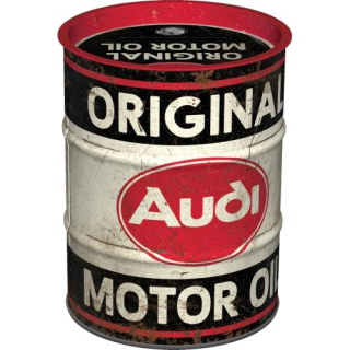 Plechová kasička barel: Audi Original Motor Oil