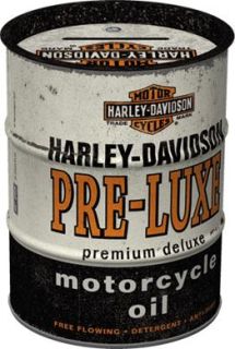 Plechová kasička barel: Harley-Davidson Pre-Luxe