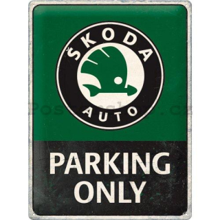 Plechová cedule: Škoda (Parking Only) - 30x40 cm