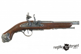 Pistole s křesadlovým zámkem, 18. stol.