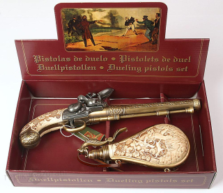 Sada - pistole a prachovnice XVIII (zlatá)